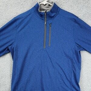 Vineyard Vines Performance Shirt Mens Medium Blue‎ Houndstooth Pullover NEW A36